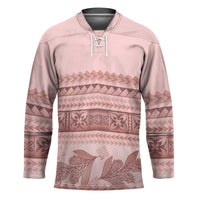 Pastel Pink Samoa Siapo Teuila Flowers Hockey Jersey - Polynesian Pride