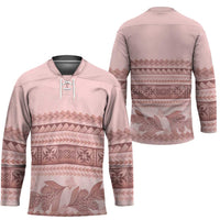 Pastel Pink Samoa Siapo Teuila Flowers Hockey Jersey - Polynesian Pride