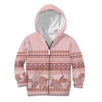 Pastel Pink Samoa Siapo Teuila Flowers Kid Hoodie - Polynesian Pride