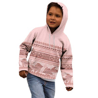Pastel Pink Samoa Siapo Teuila Flowers Kid Hoodie - Polynesian Pride