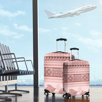 Pastel Pink Samoa Siapo Teuila Flowers Luggage Cover - Polynesian Pride