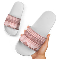 Pastel Pink Samoa Siapo Teuila Flowers Slide Sandals - Polynesian Pride