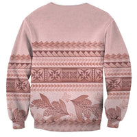 Pastel Pink Samoa Siapo Teuila Flowers Sweatshirt - Polynesian Pride