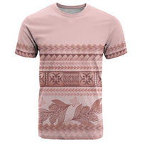 Pastel Pink Samoa Siapo Teuila Flowers T Shirt - Polynesian Pride