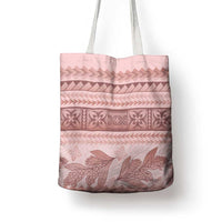 Pastel Pink Samoa Siapo Teuila Flowers Tote Bag - Polynesian Pride