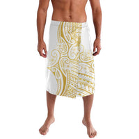 Polynesia White Sunday Lavalava Plumeria Polynesian Tribal Gold Color - Polynesian Pride