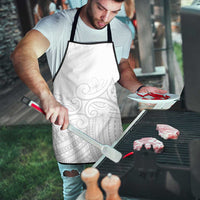 Polynesia White Sunday Apron Plumeria Polynesian Tribal Grey Color - Polynesian Pride