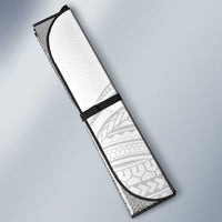 Polynesia White Sunday Auto Sun Shade Plumeria Polynesian Tribal Grey Color - Polynesian Pride