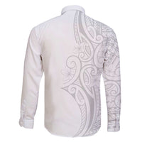 Polynesia White Sunday Family Matching Summer Maxi Dress and Hawaiian Shirt Plumeria Polynesian Tribal Grey Color - Polynesian Pride