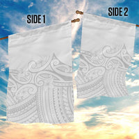Polynesia White Sunday Garden Flag Plumeria Polynesian Tribal Grey Color - Polynesian Pride