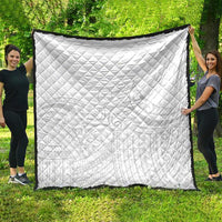 Polynesia White Sunday Quilt Plumeria Polynesian Tribal Grey Color - Polynesian Pride