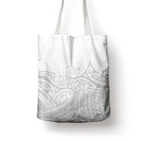 Polynesia White Sunday Tote Bag Plumeria Polynesian Tribal Grey Color - Polynesian Pride