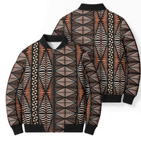Malo e lelei Tonga Bomber Puffer Jacket Tongan Ngatu Vintage Brown - Polynesian Pride