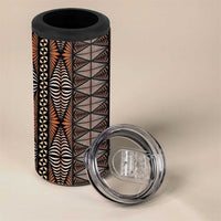 Malo e lelei Tonga 4 in 1 Can Cooler Tumbler Tongan Ngatu Vintage Brown - Polynesian Pride