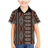 Malo e lelei Tonga Family Matching Mermaid Dress and Hawaiian Shirt Tongan Ngatu Vintage Brown - Polynesian Pride