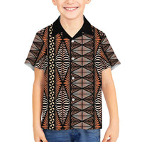 Malo e lelei Tonga Family Matching Puletasi and Hawaiian Shirt Tongan Ngatu Vintage Brown - Polynesian Pride