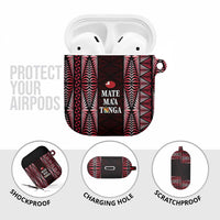 Tonga Rugby AirPods Case 2025 Mate Maa Tonga Ngatu Motif LT14 - Polynesian Pride