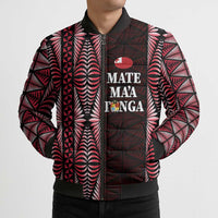 Tonga Rugby Personalised Bomber Puffer Jacket 2025 Mate Maa Tonga Ngatu Motif - Polynesian Pride