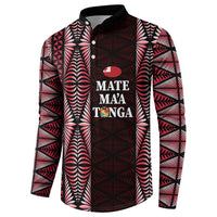 Tonga Rugby Personalised Button Sweatshirt 2025 Mate Maa Tonga Ngatu Motif - Polynesian Pride