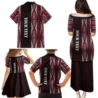 Tonga Rugby Personalised Family Matching Puletasi and Hawaiian Shirt 2025 Mate Maa Tonga Ngatu Motif - Polynesian Pride