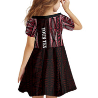 Tonga Rugby Personalised Kid Short Sleeve Dress 2025 Mate Maa Tonga Ngatu Motif - Polynesian Pride