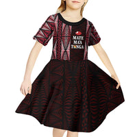 Tonga Rugby Personalised Kid Short Sleeve Dress 2025 Mate Maa Tonga Ngatu Motif - Polynesian Pride