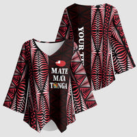 Tonga Rugby Personalised Kimono Sleeve Blouse 2025 Mate Maa Tonga Ngatu Motif - Polynesian Pride