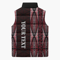 Tonga Rugby Personalised Sleeveless Puffer Jacket 2025 Mate Maa Tonga Ngatu Motif - Polynesian Pride