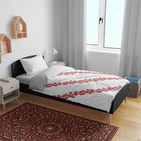 White Sunday Tonga Fakame Bedding Set Tongan Ngatu Heilala Lei - Polynesian Pride