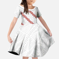 White Sunday Tonga Fakame Family Matching Mermaid Dress and Hawaiian Shirt Tongan Ngatu Heilala Lei - Polynesian Pride