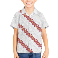 White Sunday Tonga Fakame Hawaiian Shirt Tongan Ngatu Heilala Lei - Polynesian Pride