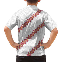 White Sunday Tonga Fakame Kid Hawaiian Shirt Tongan Ngatu Heilala Lei - Polynesian Pride