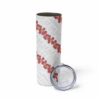 White Sunday Tonga Fakame Skinny Tumbler Tongan Ngatu Heilala Lei - Polynesian Pride