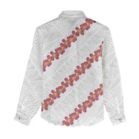 White Sunday Tonga Fakame Women Casual Shirt Tongan Ngatu Heilala Lei - Polynesian Pride