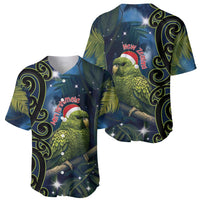 New Zealand Christmas Baseball Jersey Cute Kakapo Meri Kirihimete Maori Koru