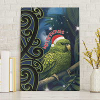 New Zealand Christmas Canvas Wall Art Cute Kakapo Meri Kirihimete Maori Koru LT14 Without Frame Blue - Polynesian Pride