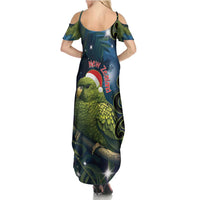 New Zealand Christmas Family Matching Summer Maxi Dress and Hawaiian Shirt Cute Kakapo Meri Kirihimete Maori Koru LT14 - Polynesian Pride