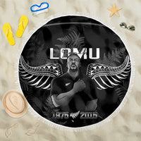 New Zealand Silver Fern Rugby Beach Blanket Aotearoa Godfather Proud Gone But Never Forgotten LT14 One Size 150cm Black - Wonder Print Shop