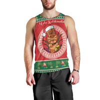 Personalized Hawaii Christmas Men Tank Top Tiki Santa Mele Kalikimaka