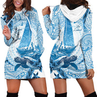 New Zealand Sailing Hoodie Dress Aotearoa Yacht Racing - Born To Sail LT14 - Polynesian Pride