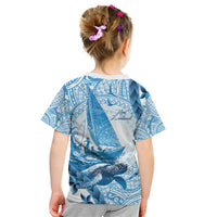 New Zealand Sailing Kid T Shirt Aotearoa Yacht Racing - Born To Sail LT14 - Polynesian Pride