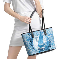 New Zealand Saling Leather Tote Bag Aotearoa Yacht Racing - Born To Sail