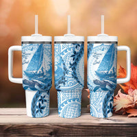 New Zealand Sailing Tumbler With Handle Aotearoa Yacht Racing - Born To Sail LT14 - Polynesian Pride