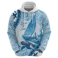 New Zealand Sailing Zip Hoodie Aotearoa Yacht Racing - Born To Sail LT14 - Polynesian Pride