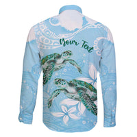 Personalised Polynesia Valentine's Day Family Matching Off The Shoulder Long Sleeve Dress and Hawaiian Shirt SeaTurtle Couple Polynesian - Fairy Sparkles Color