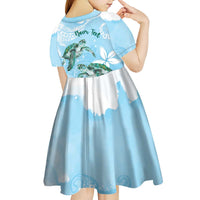 Personalised Polynesia Valentine's Day Kid Short Sleeve Dress SeaTurtle Couple Polynesian - Fairy Sparkles Color LT14 - Polynesian Pride