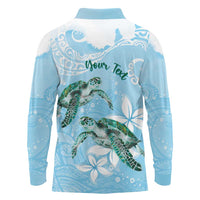 Personalised Polynesia Valentine's Day Long Sleeve Polo Shirt SeaTurtle Couple Polynesian - Fairy Sparkles Color LT14 - Polynesian Pride