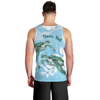 Personalised Polynesia Valentine's Day Men Tank Top SeaTurtle Couple Polynesian - Fairy Sparkles Color