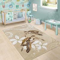 Happy Valentine's Day Polynesia Area Rug SeaTurtle Couple Polynesian - Pollinate Color