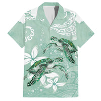 Happy Valentine's Day Polynesia Family Matching Short Sleeve Bodycon Dress and Hawaiian Shirt SeaTurtle Couple Polynesian - Green Lester Color LT14 Dad's Shirt - Short Sleeve Green - Polynesian Pride